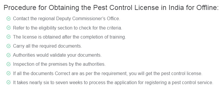 Pest Control License Offline Registration